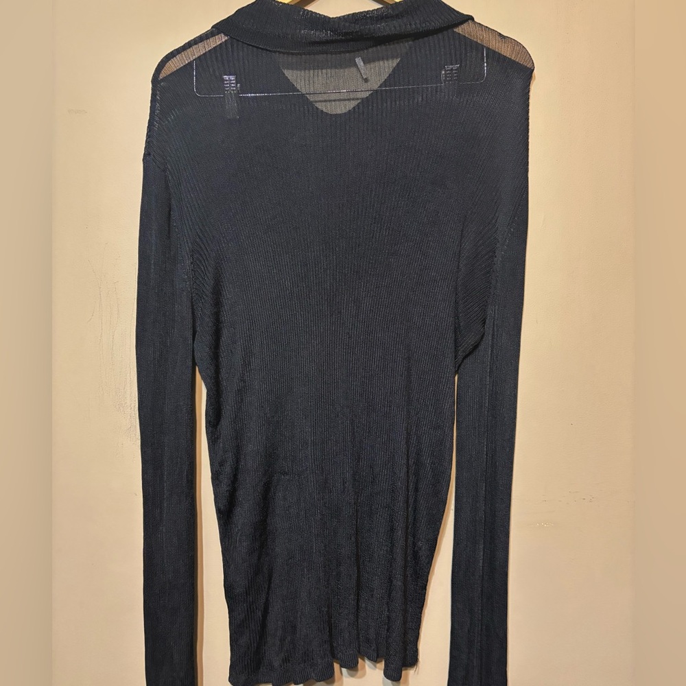 FREE PEOPLE Mesh Gauzy Tunic Button Down Collared Top - Picture 5 of 8